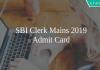 SBI Clerk Admit card