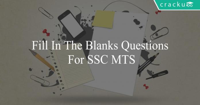 fill in the blanks questions for ssc mts
