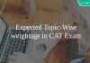 Expected Topic-Wise weightage in CAT Exam