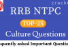 RRB NTPC Culture Questions