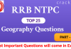 RRB NTPC Geography Questions