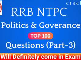 RRB NTPC Politics & Governance
