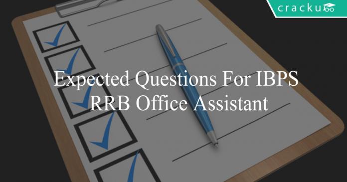 expected questions for ibps rrb office assistant