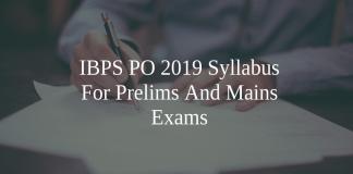 IBPS PO 2019 Syllabus