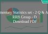 Elementary Statistics set - 2 Q & A for RRB Group - D PDF