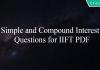 Simple and Compound Interest Questions for IIFT PDF