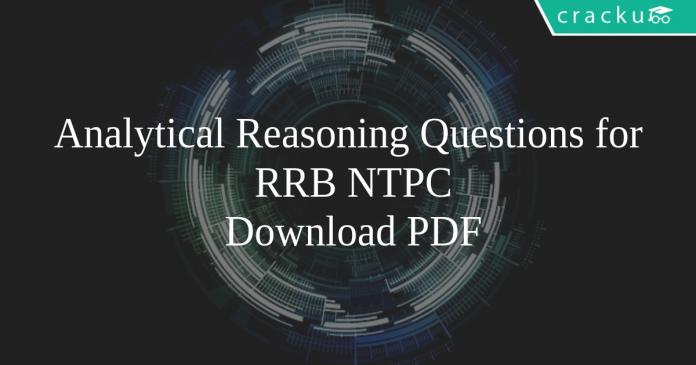 Analytical Reasoning Questions for RRB NTPC PDF