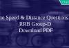 Time Speed & Distance Questions for RRB Group-D PDF