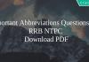 Important Abbreviations Questions for RRB NTPC PDF