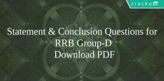 Statement & Conclusion Questions for RRB Group-D PDF