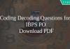 Coding Decoding Questions for IBPS PO PDF