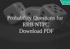 Probability Questions for RRB NTPC PDF