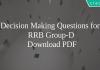 Decision Making Questions for RRB Group-D PDF