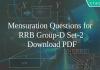 Mensuration Questions for RRB Group-D Set-2 Download PDF