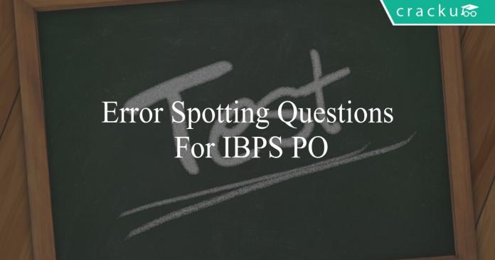 error spotting questions for ibps po