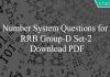 Number System Questions for RRB Group-D Set-2 PDF