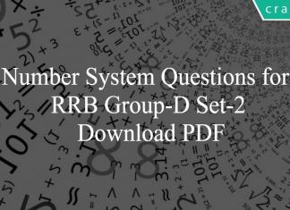 Number System Questions for RRB Group-D Set-2 PDF