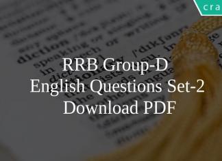 RRB Group-D English Questions Set-2 PDF