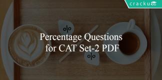 Percentage Questions for CAT Set-2 PDF