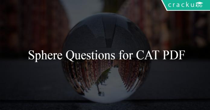 Sphere Questions for CAT PDF