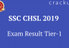 SSC CHSL Result 2019 Tier-1