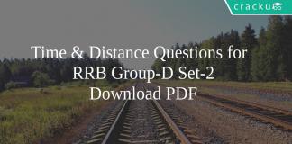 Time & Distance Questions for RRB Group-D Set-2 PDF