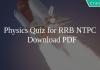 Physics Quiz for RRB NTPC PDF