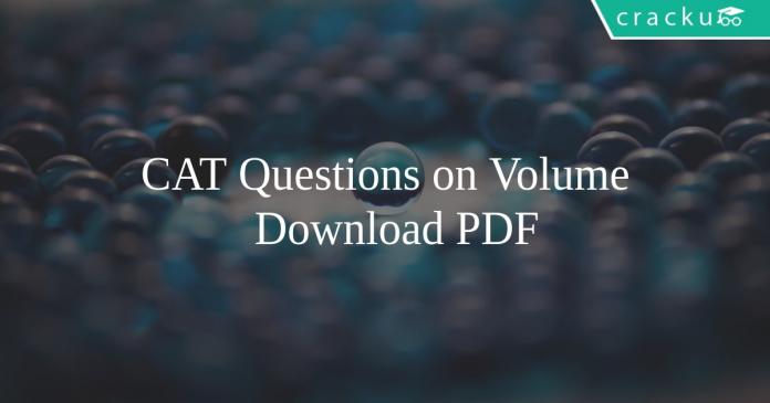 CAT Questions on Volume PDF