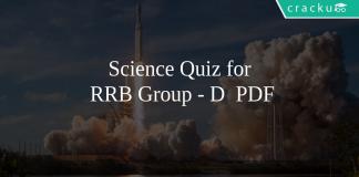 Science Quiz for RRB GROUP-D PDF