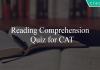 Reading Comprehension Quiz for CAT