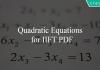 Quadratic Equations for IIFT PDF