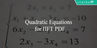 Quadratic Equations for IIFT PDF