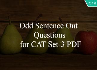 Odd Sentence Out Questions for CAT Set-3 PDF
