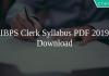 IBPS Clerk Syllabus PDF 2019 Download