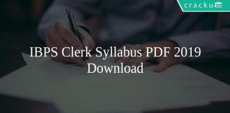 IBPS Clerk Syllabus PDF 2019 Download