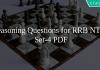 Reasoning Questions for RRB NTPC set-4 PDF