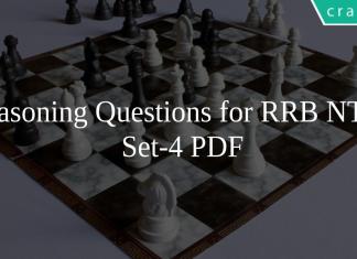 Reasoning Questions for RRB NTPC set-4 PDF