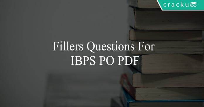 fillers questions for ibps po pdf