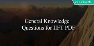 General Knowledge Questions for IIFT PDF