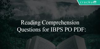 Reading Comprehension Questions for IBPS PO PDF:
