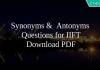 Synonyms & Antonyms Questions for IIFT PDF