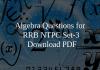 Algebra Questions for RRB NTPC Set-3 PDF