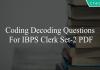 coding decoding questions for ibps clerk set-2 pdf