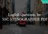 English Questions for SSC STENOGRAPHER PDF