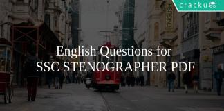 English Questions for SSC STENOGRAPHER PDF