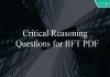 Critical Reasoning Questions for IIFT PDF