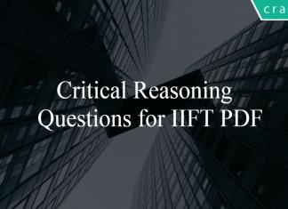 Critical Reasoning Questions for IIFT PDF