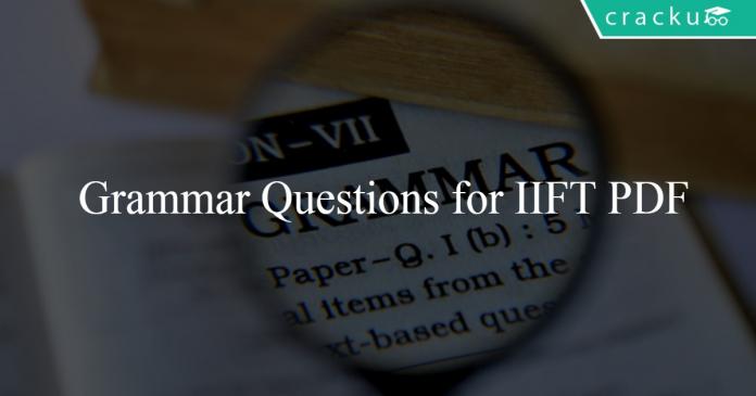 Grammar Questions for IIFT PDF