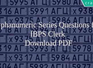 Alphanumeric Series Questions for IBPS Clerk PDF