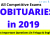 Important Questions on Obituaries 2019 PDF